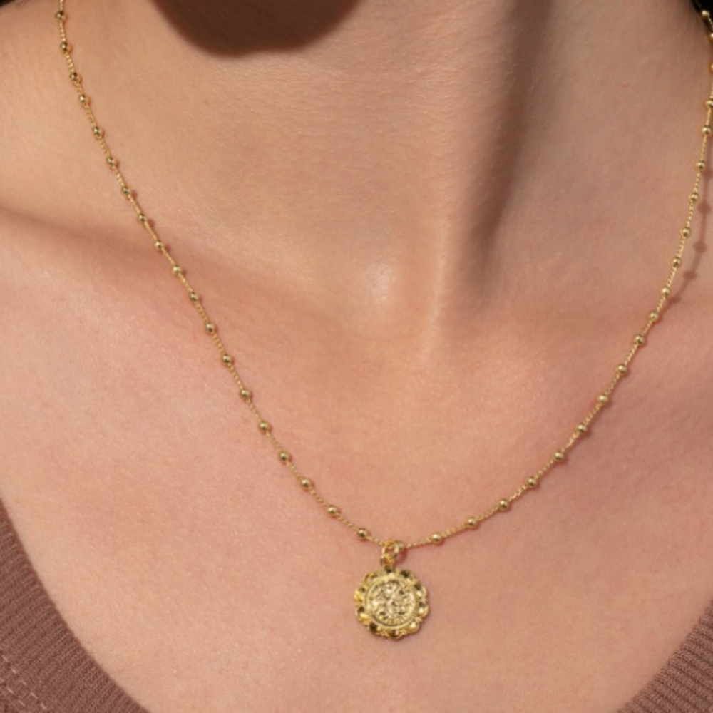 NWT 14k gold plated adjustable Atocha pendant necklace by Uncommon James.